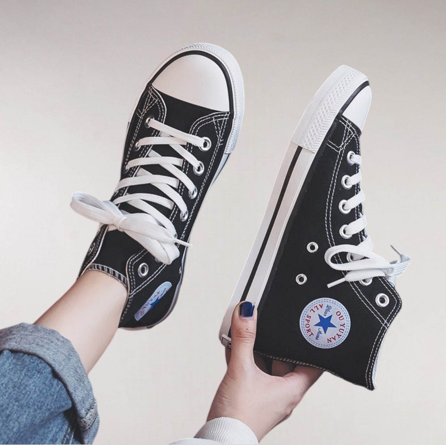 High-Top Canvas Sneakers