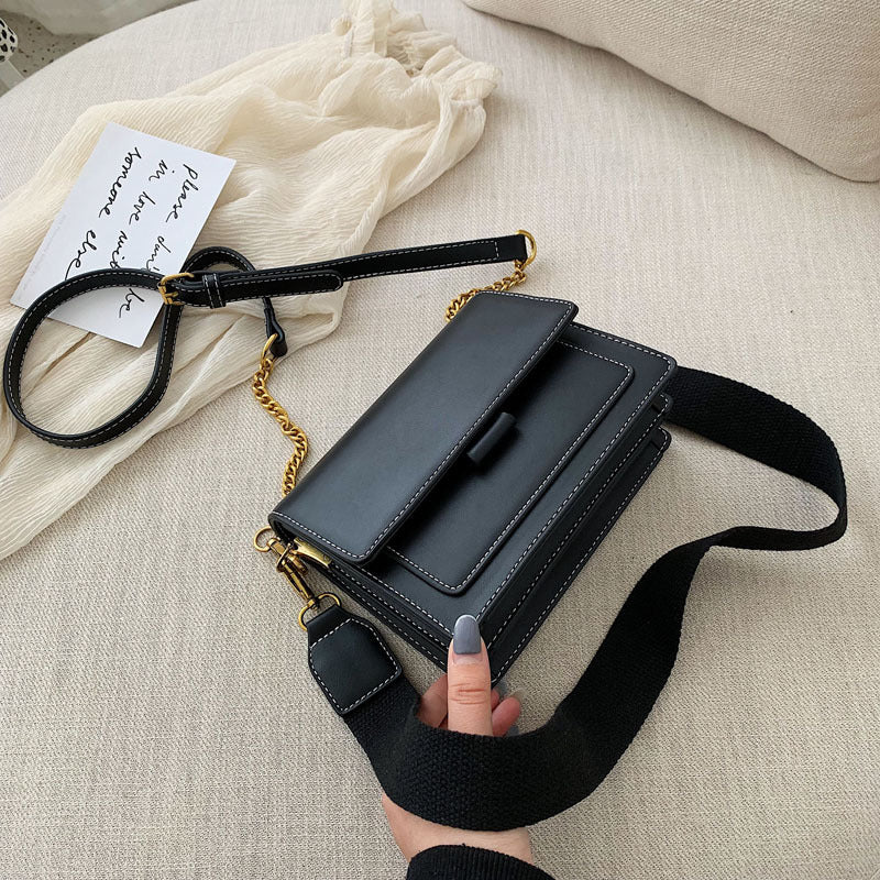 Leather Crossbody Bag with Chain