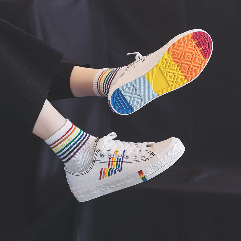 Women's Rainbow Canvas Sneakers
