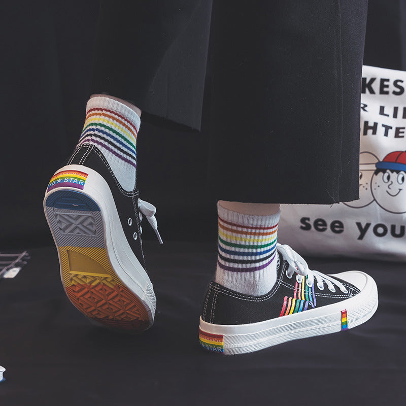 Women's Rainbow Canvas Sneakers