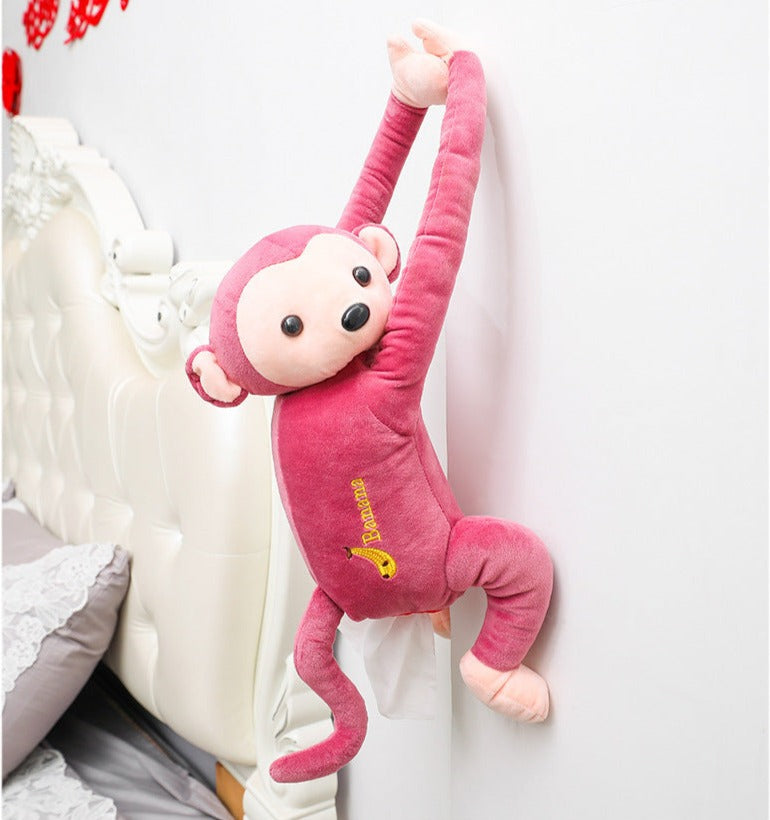Hanging Stuffed Monkey Tissue Holder
