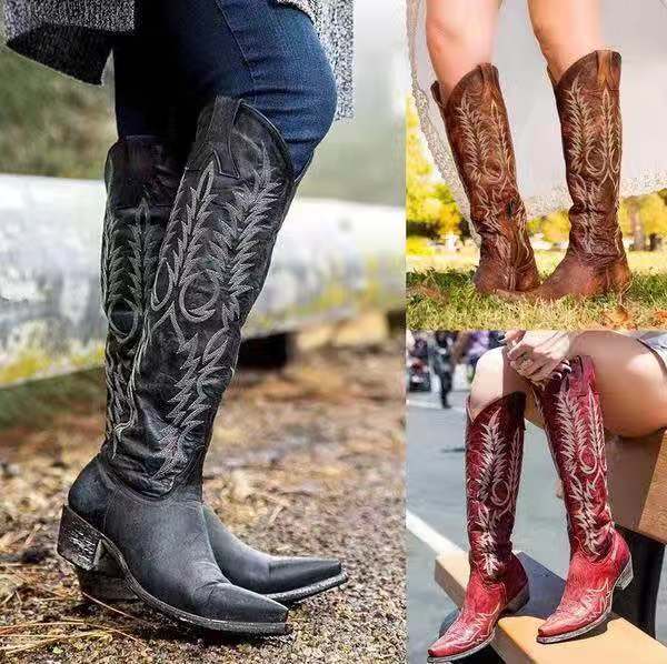 Embroidered Western Boots for Women