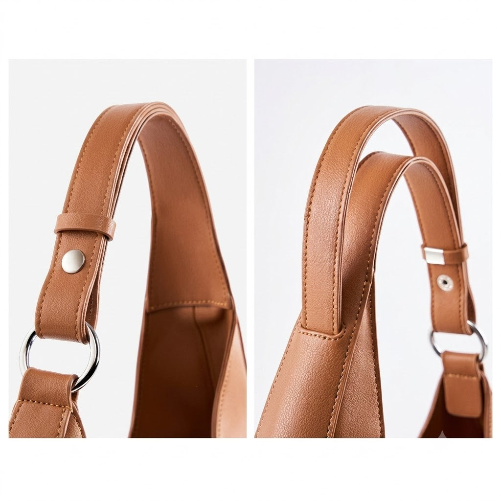 Half-Moon Hobo Shoulder Bag – Genuine Cowhide Leather