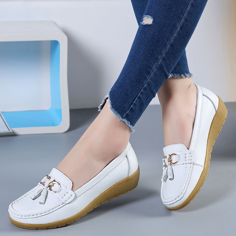 Genuine Leather Soft-soled Loafers for Women