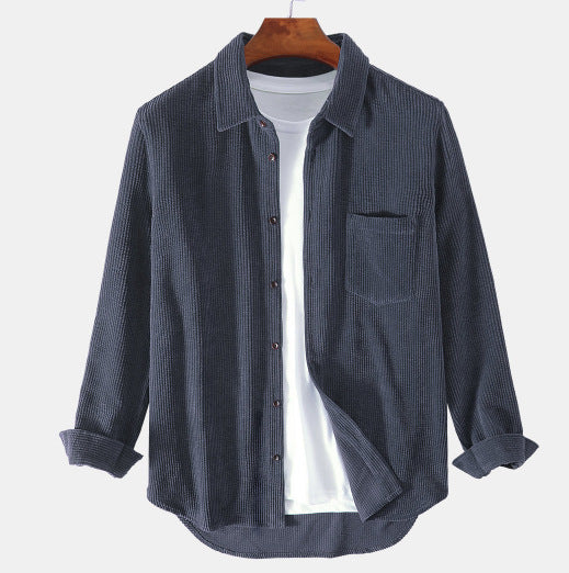 Solid Corduroy Shirt for Men