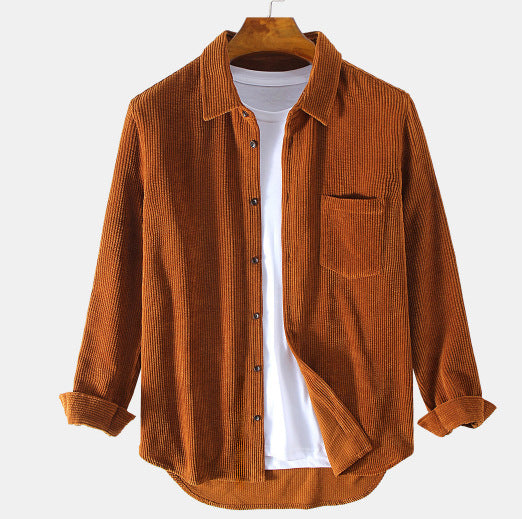 Solid Corduroy Shirt for Men