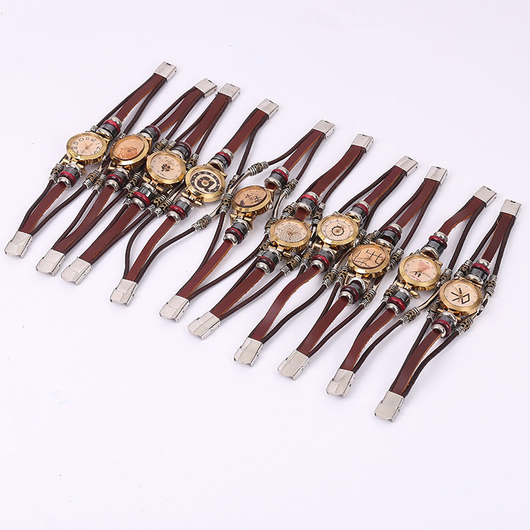 Retro-Style Women's Multi-Layered Bracelet Quartz Watch