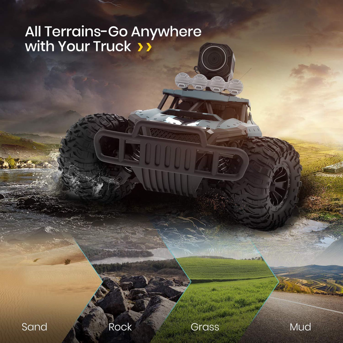 720P HD FPV Camera 4WD 30KM/H Remote Control Monster Truck