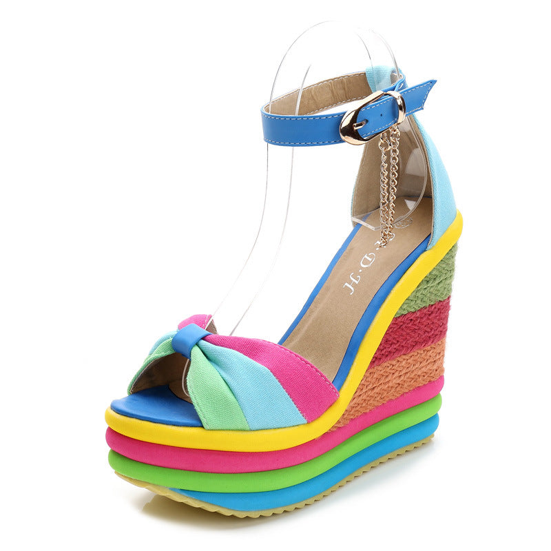 Fish Mouth Slope Wedge Sandals