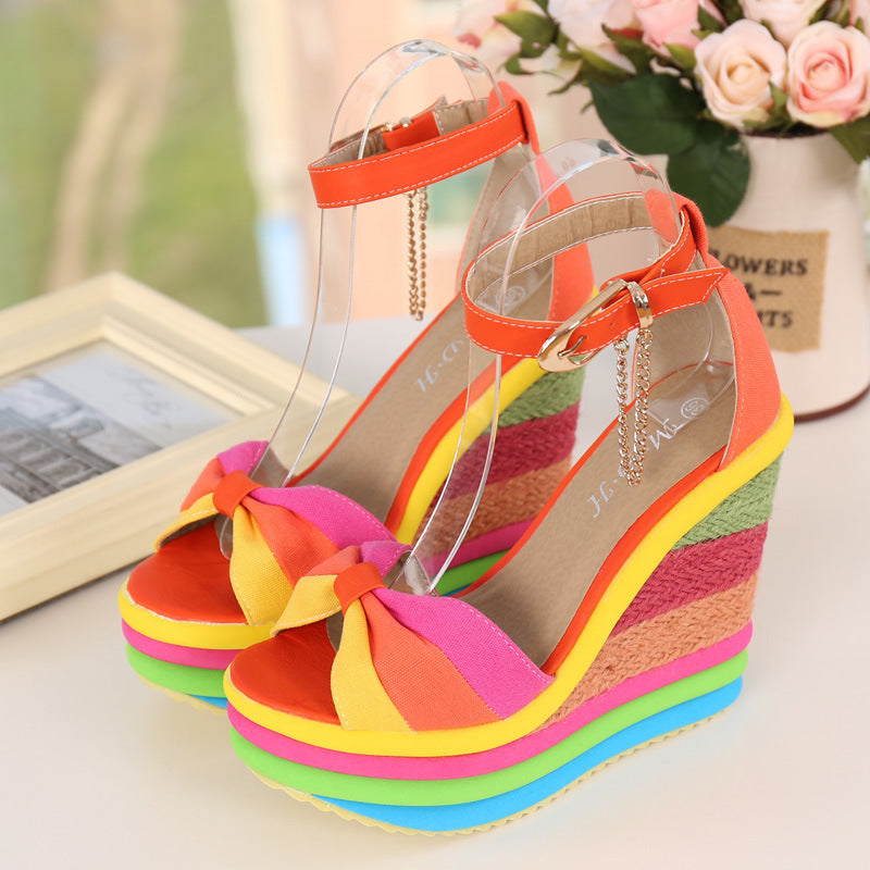 Fish Mouth Slope Wedge Sandals