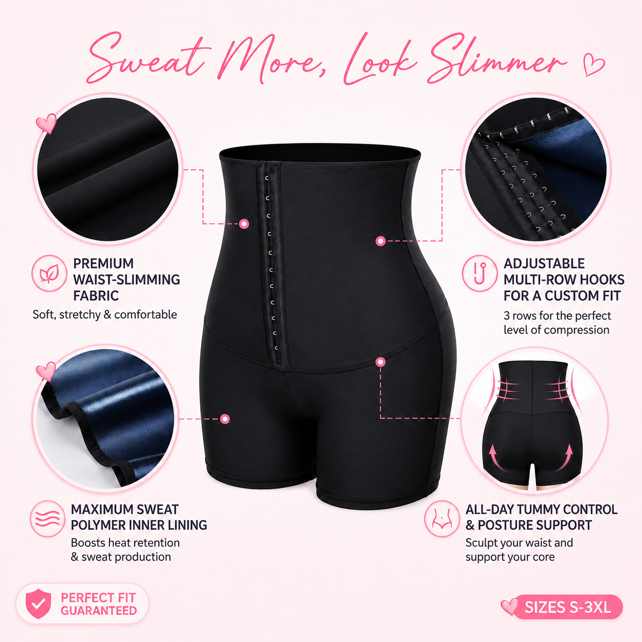 High-Waisted Sauna Sweat Shorts for Fitness, Yoga, Running, Casual Wear