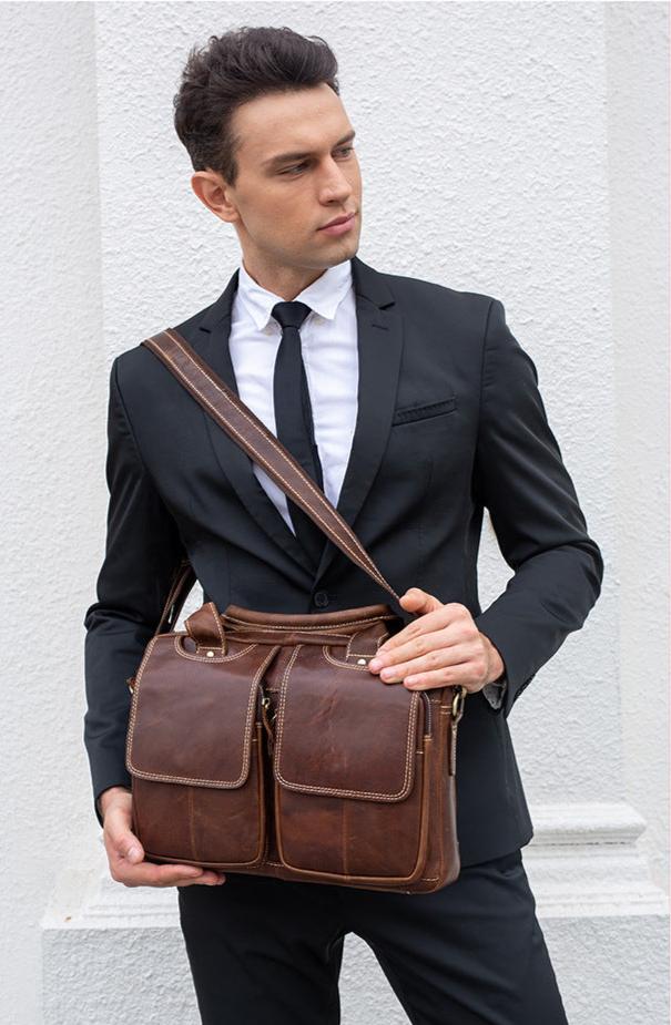 Genuine Leather Men's Business Briefcase