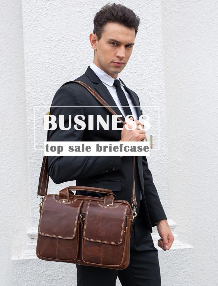 Genuine Leather Men's Business Briefcase