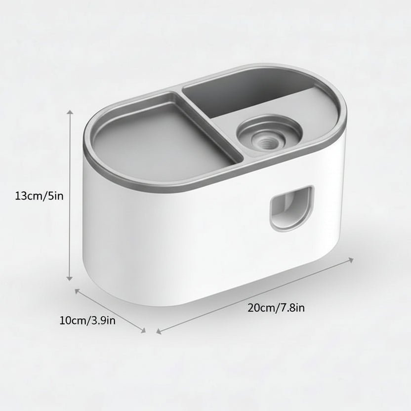 3-in-1 Wall-Mounted Toothbrush Holder with Automatic Toothpaste Dispenser
