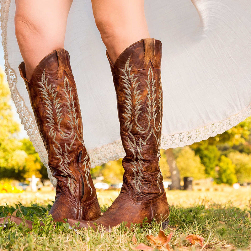 Embroidered Western Boots for Women