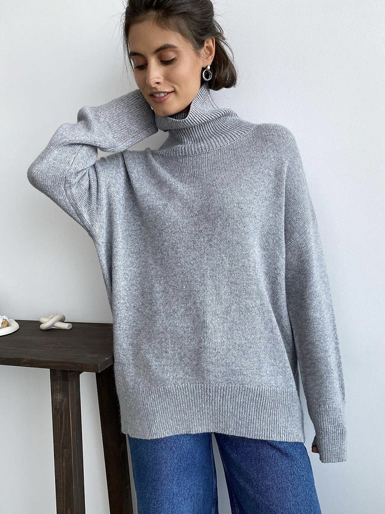 Cashmere High Collar Loose Knitted Sweater