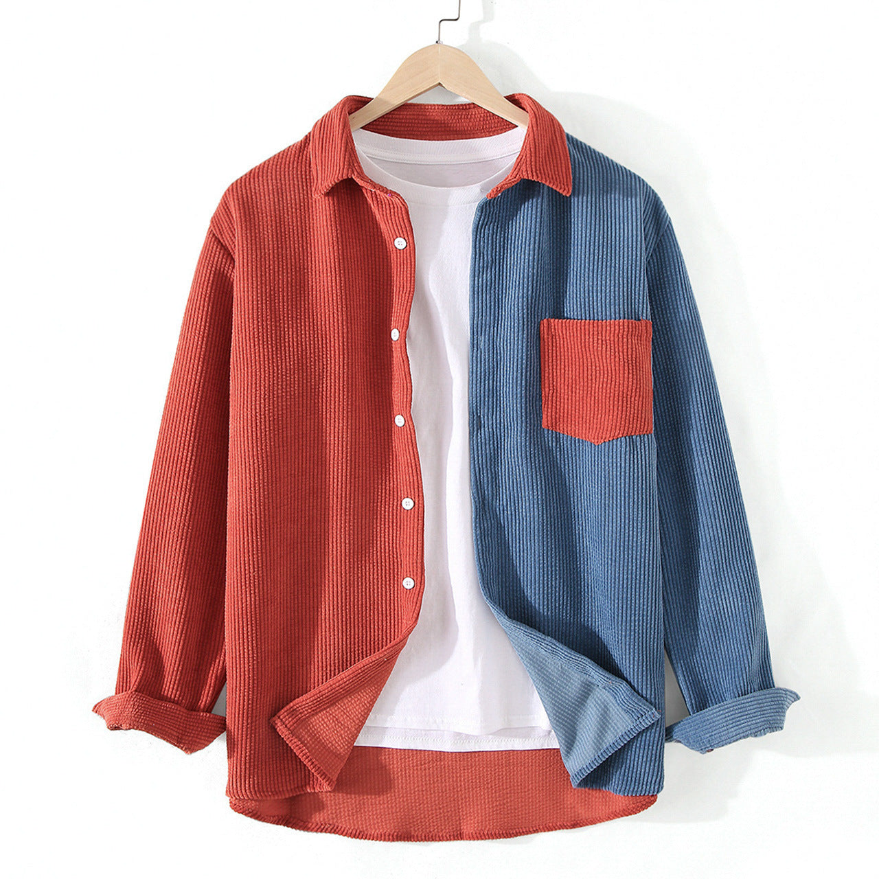 Men's Two-Tone Corduroy Shirt