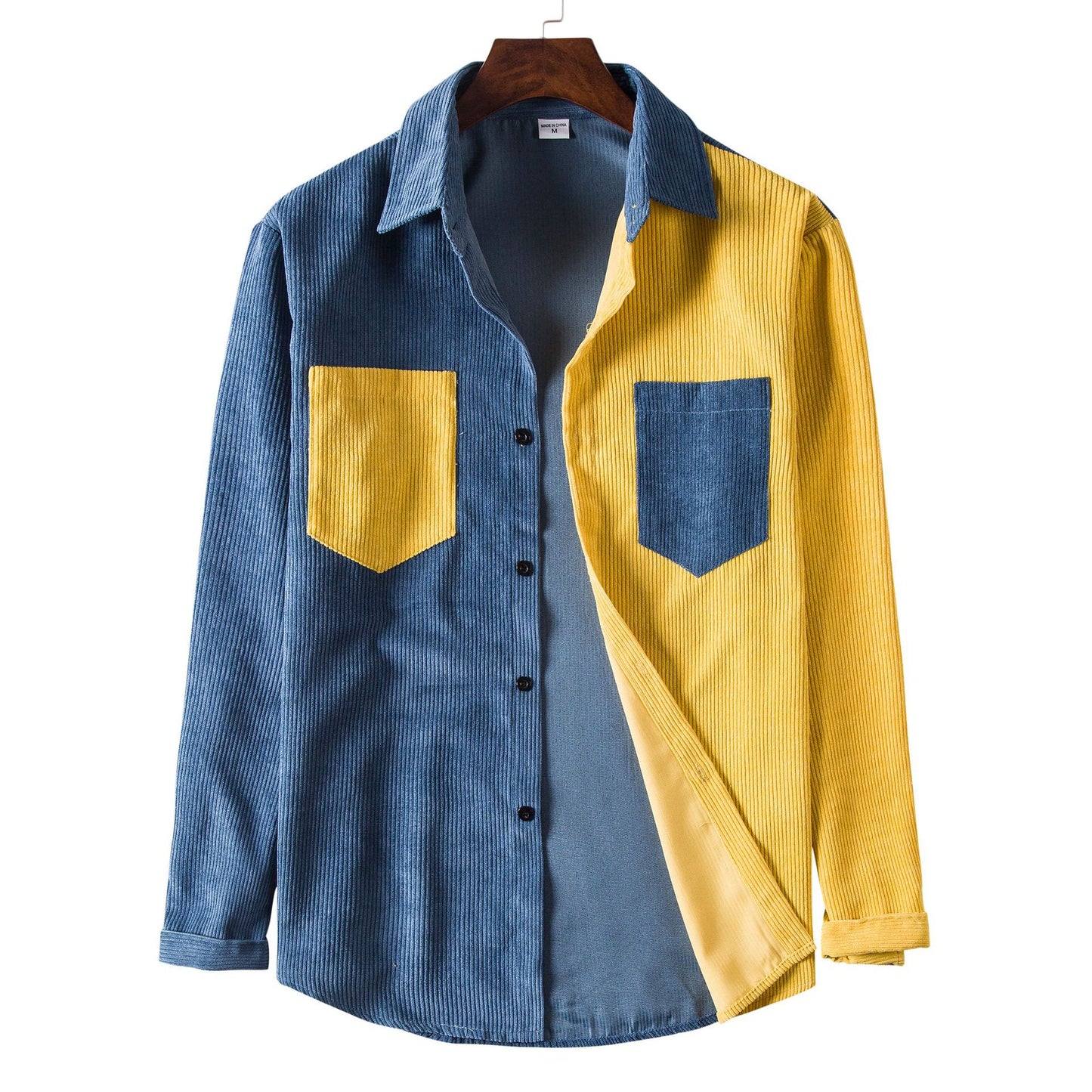 Men's Patchwork Corduroy Shirt