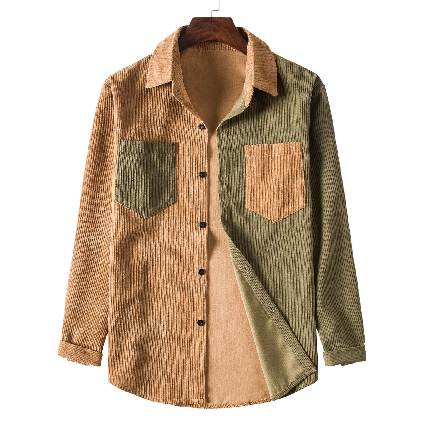 Men's Patchwork Corduroy Shirt