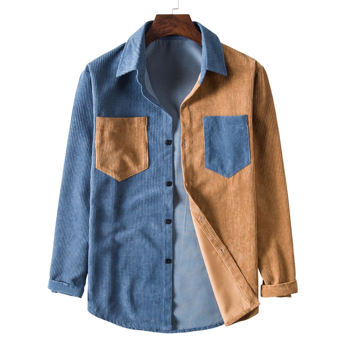 Men's Patchwork Corduroy Shirt