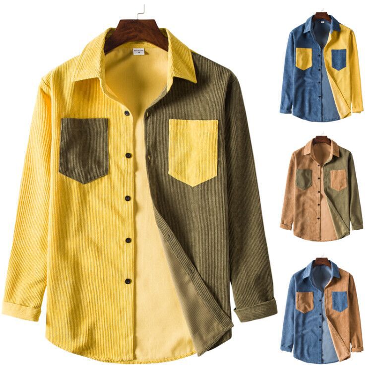 Men's Patchwork Corduroy Shirt