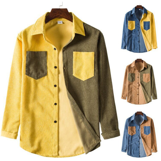 Men's Patchwork Corduroy Shirt