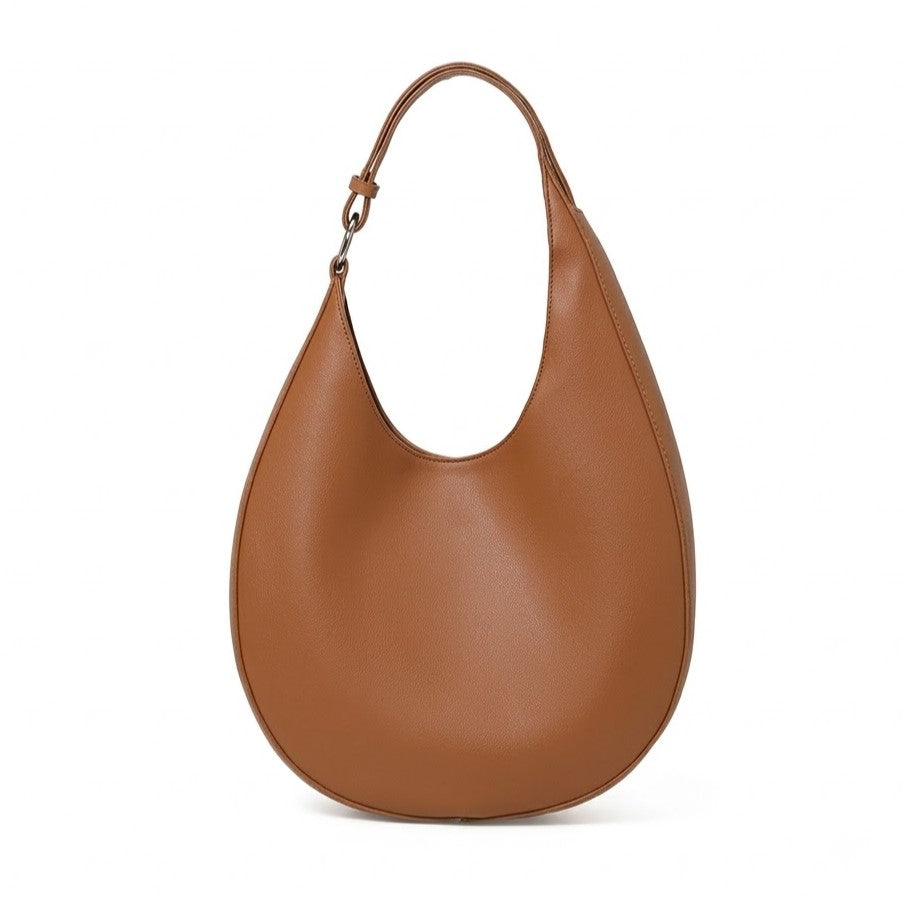 Half-Moon Hobo Shoulder Bag – Genuine Cowhide Leather