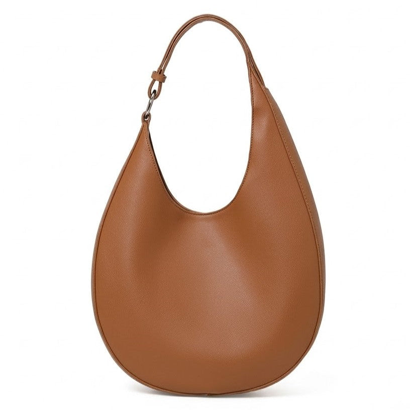 Half-Moon Hobo Shoulder Bag – Genuine Cowhide Leather