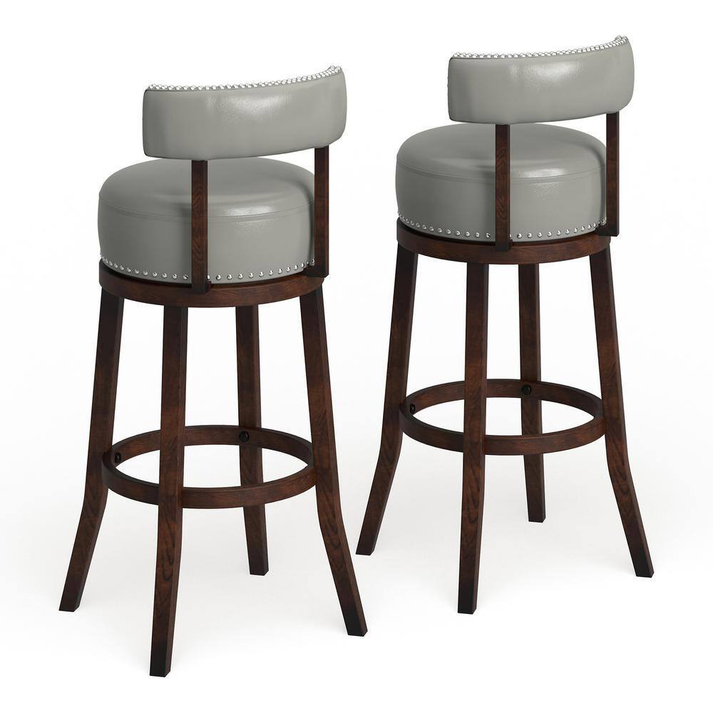 Faux Leather Upholstered Swivel Bar Stools