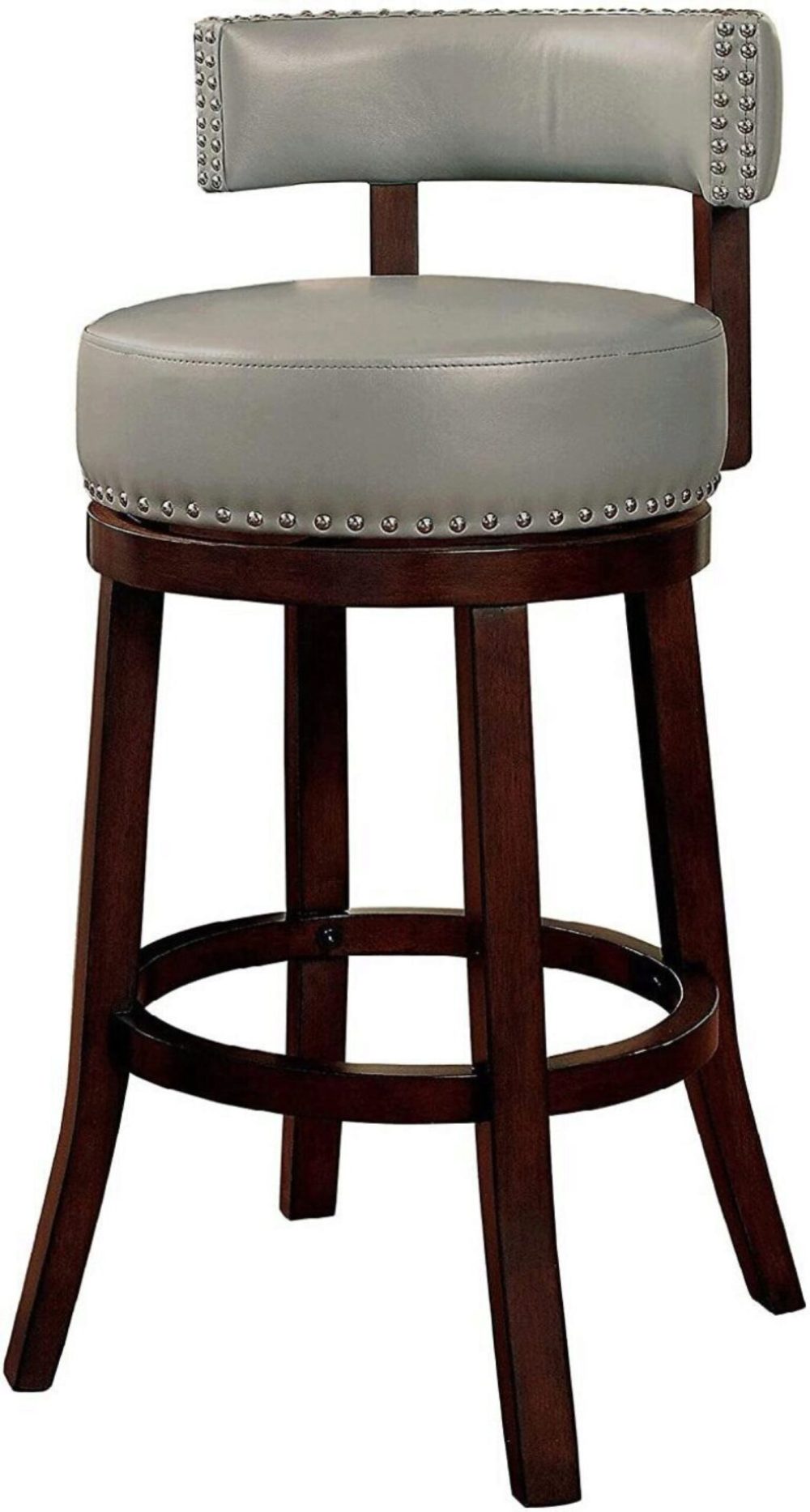 Faux Leather Upholstered Swivel Bar Stools