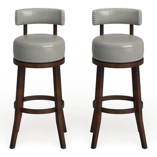 Faux Leather Upholstered Swivel Bar Stools