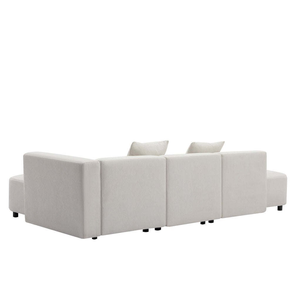 Luxury L-Shaped Sectional Sofa with Chaise Lounge