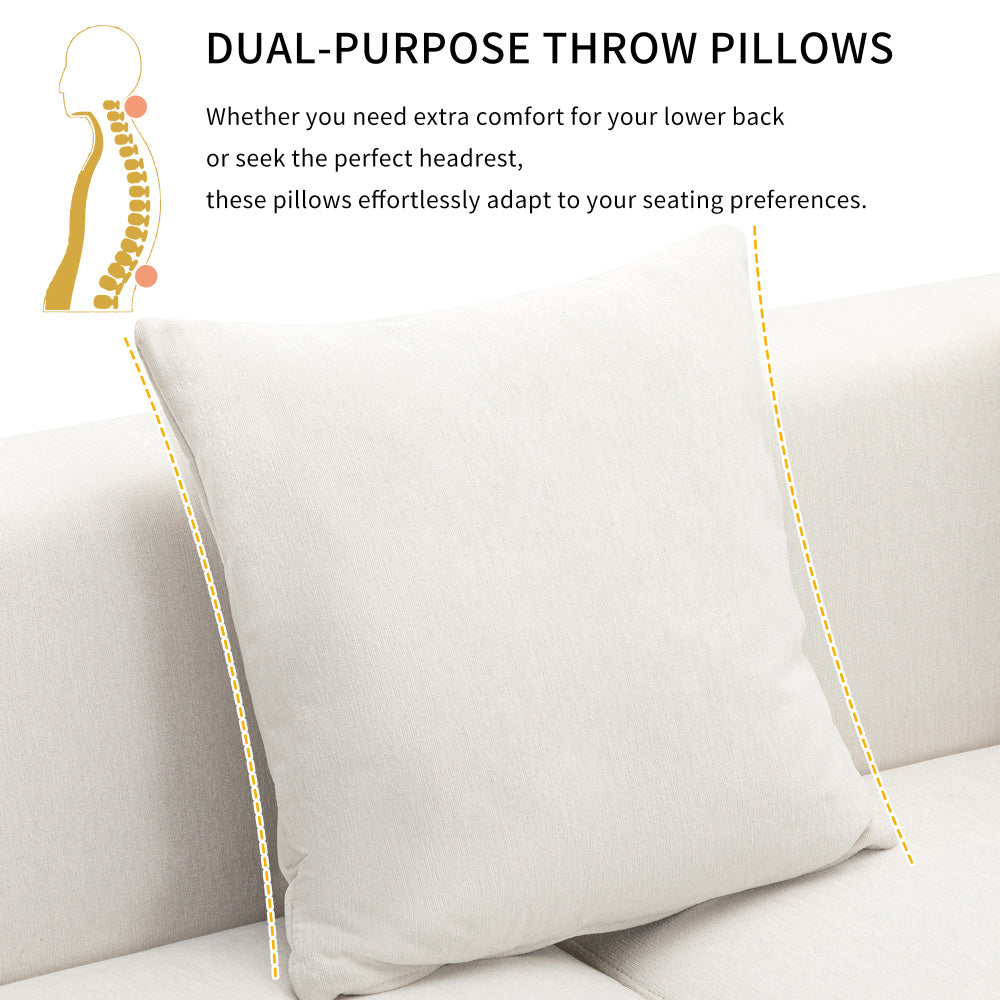 Luxury L-Shaped Sectional Sofa with Chaise Lounge