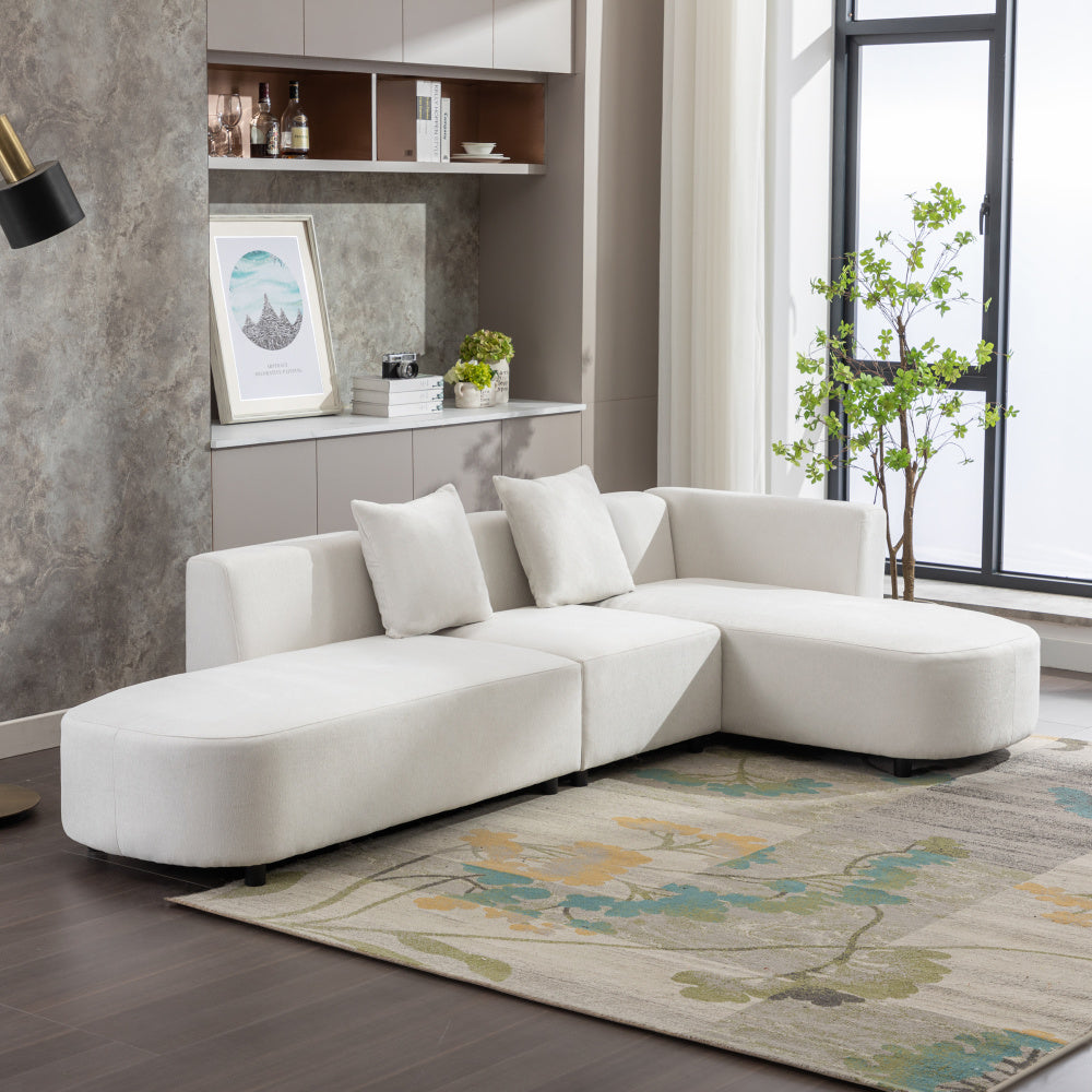 Luxury L-Shaped Sectional Sofa with Chaise Lounge