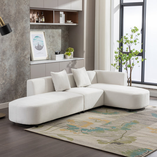 Luxury L-Shaped Sectional Sofa with Chaise Lounge