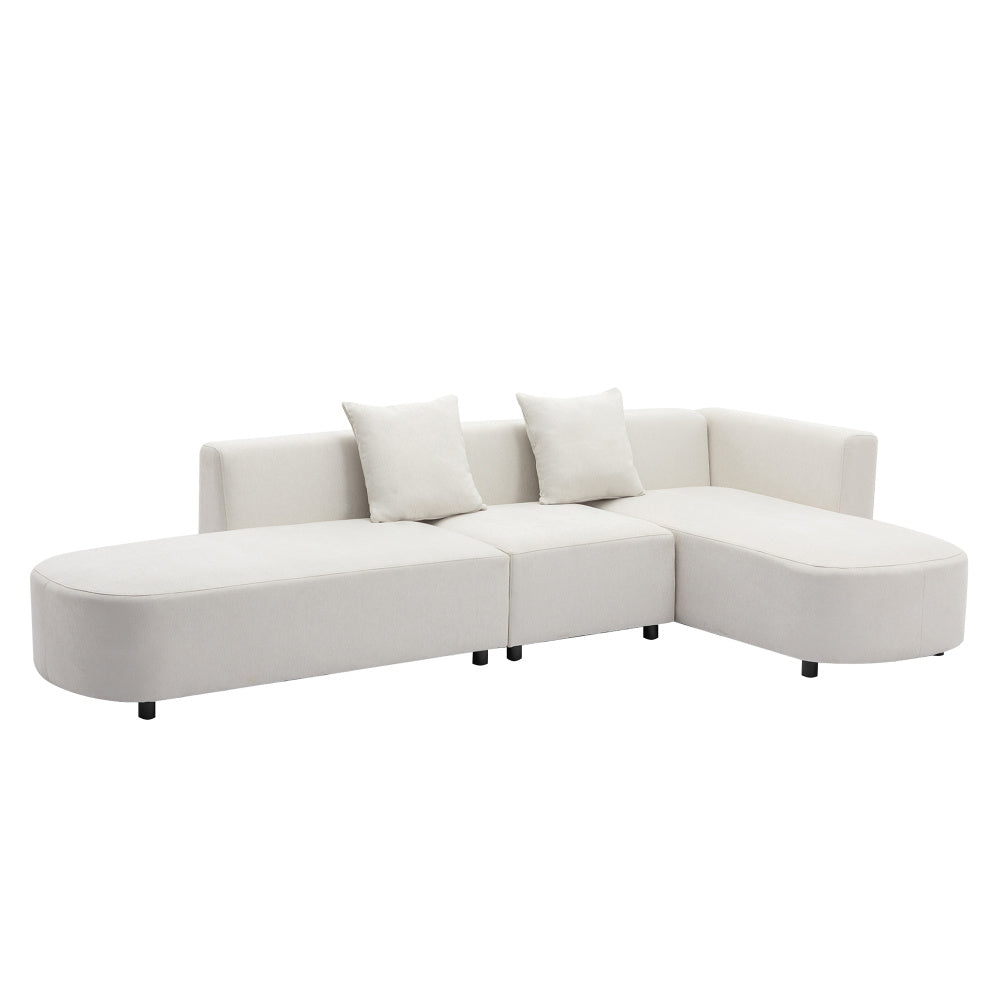 Luxury L-Shaped Sectional Sofa with Chaise Lounge