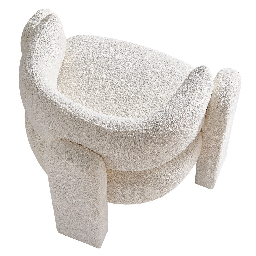 34.65" Bouclé Upholstered Accent Chair
