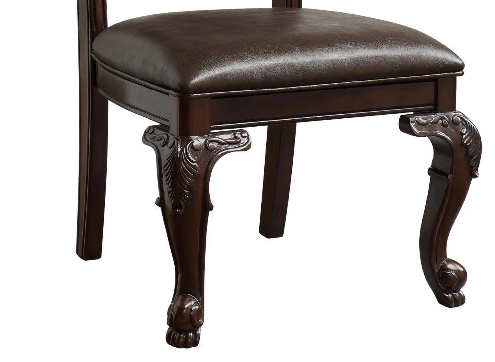 Solid Wood Hand Carved Traditional Style, Kiera Side Chair, Set of 2