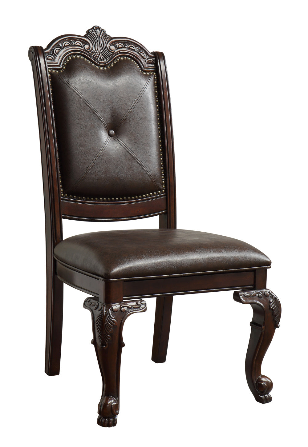 Solid Wood Hand Carved Traditional Style, Kiera Side Chair, Set of 2