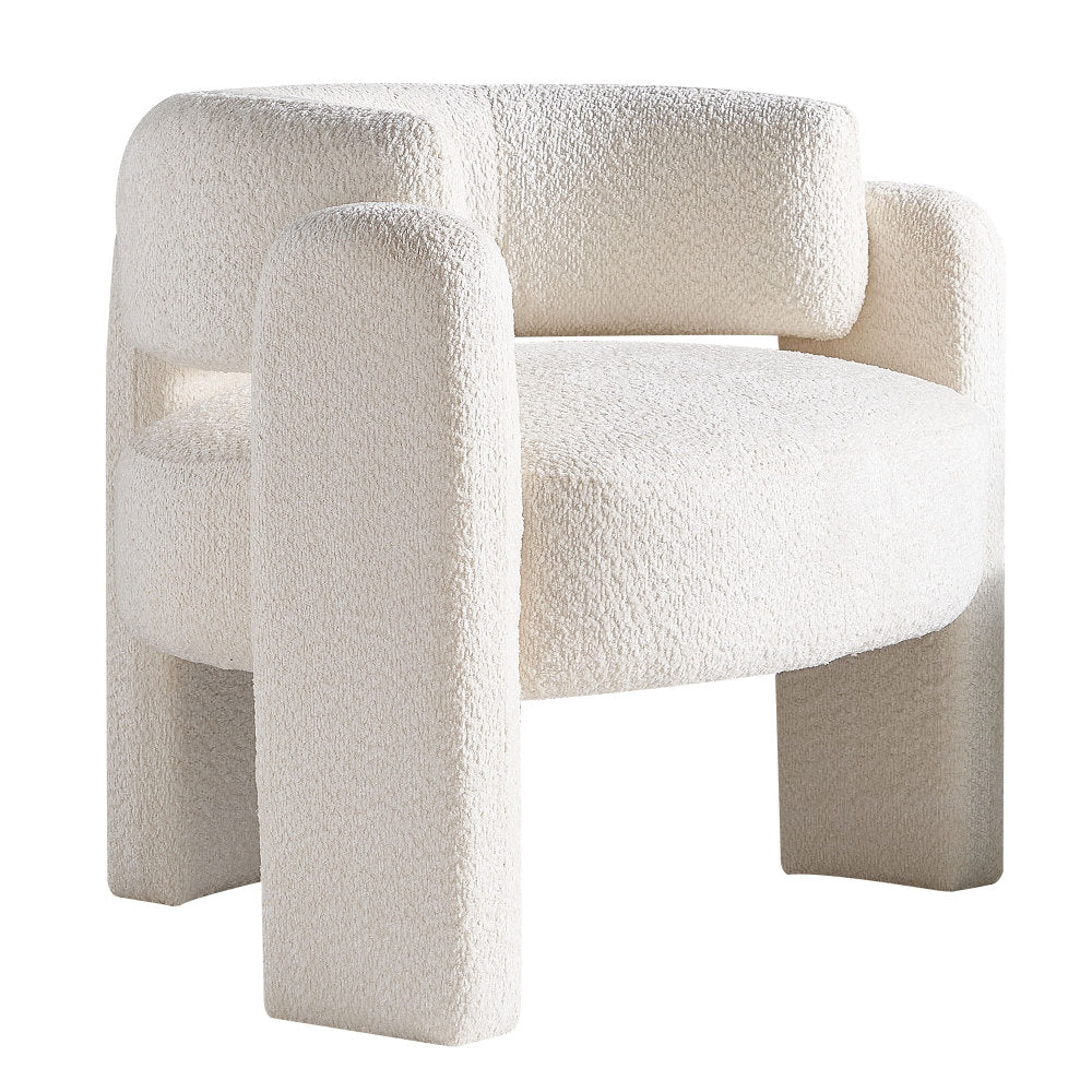 34.65" Bouclé Upholstered Accent Chair