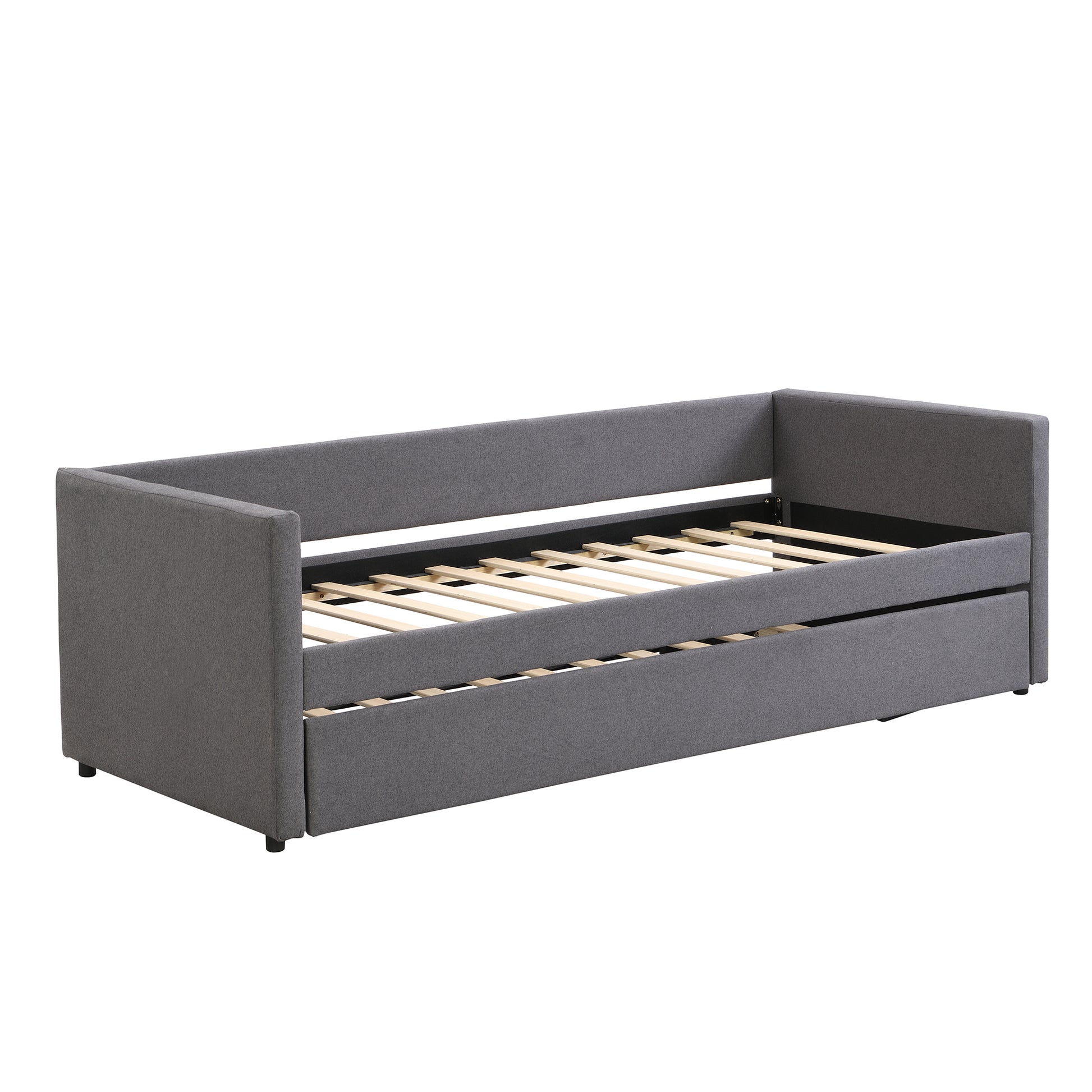 90x200 cm Upholstered Sofa Bed with Pull-Out Trundle Bed