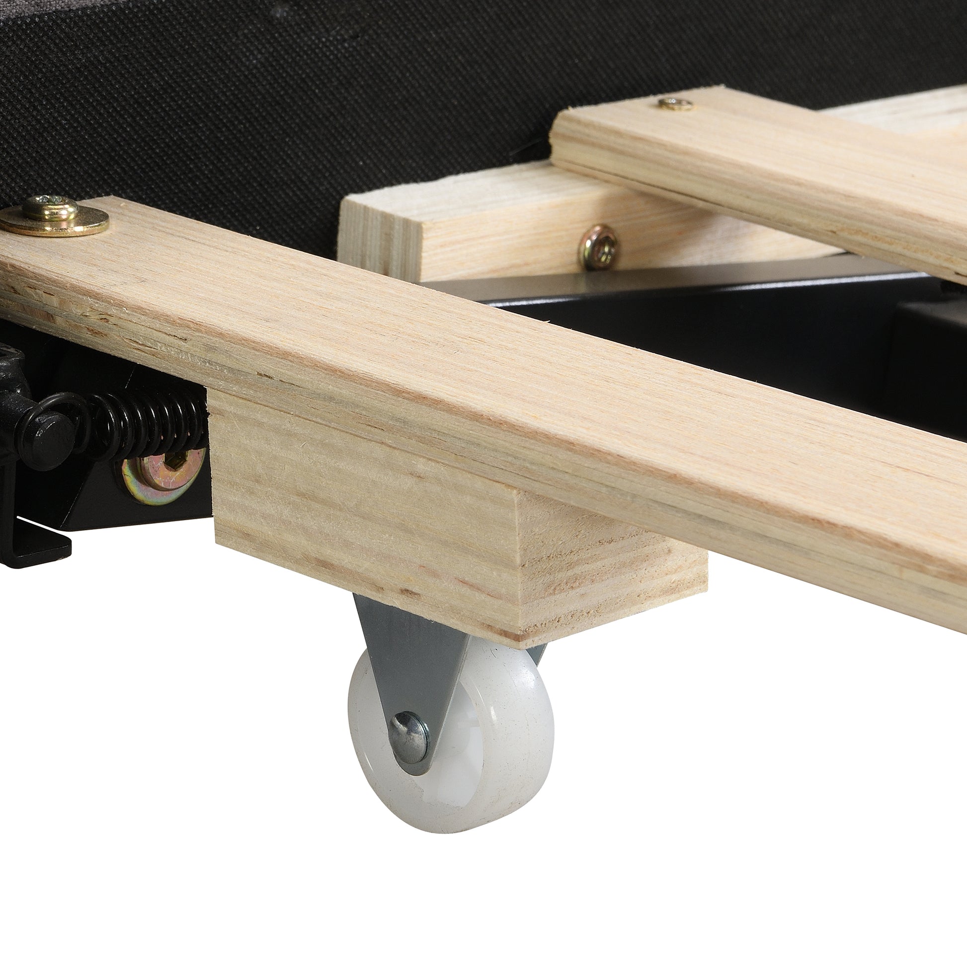 90x200 cm Upholstered Sofa Bed with Pull-Out Trundle Bed