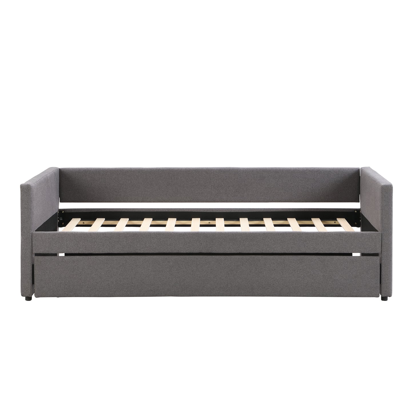 90x200 cm Upholstered Sofa Bed with Pull-Out Trundle Bed