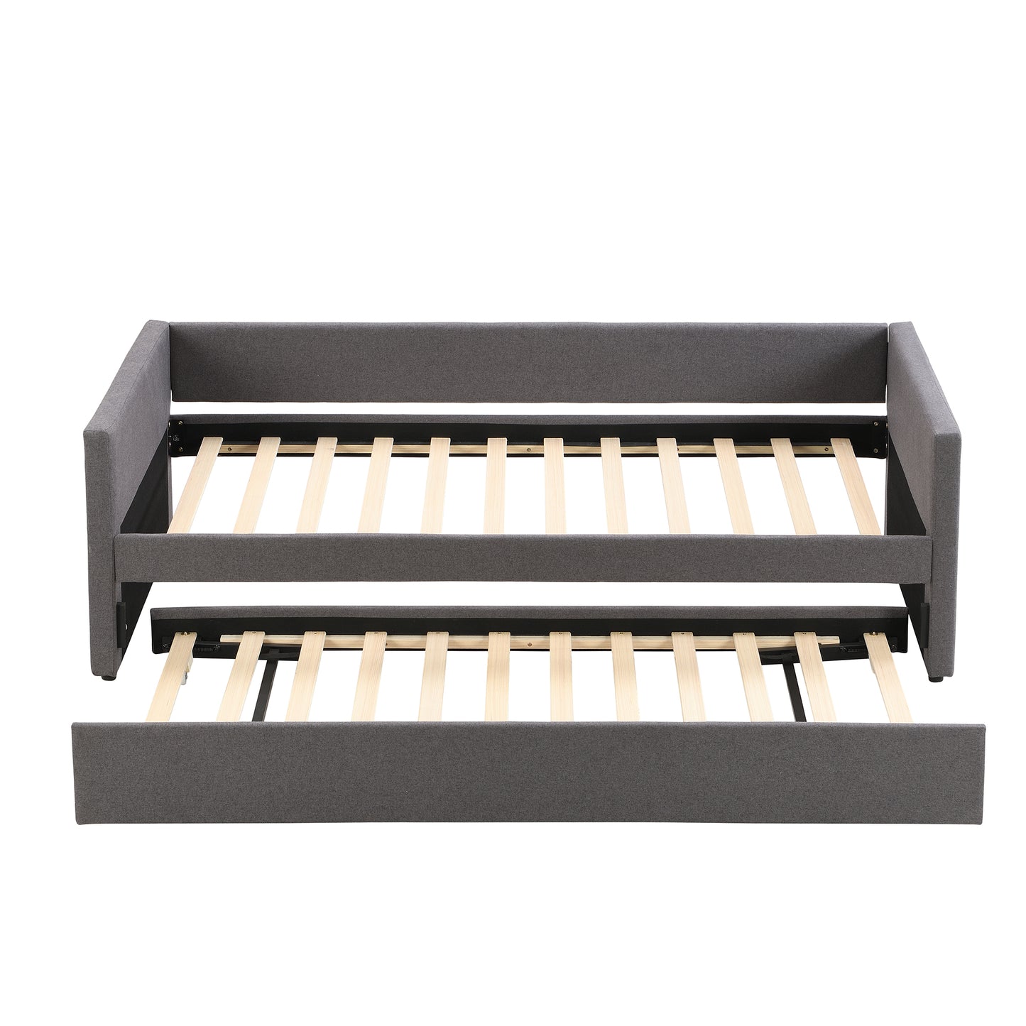 90x200 cm Upholstered Sofa Bed with Pull-Out Trundle Bed