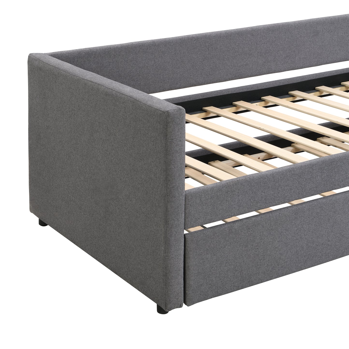 90x200 cm Upholstered Sofa Bed with Pull-Out Trundle Bed