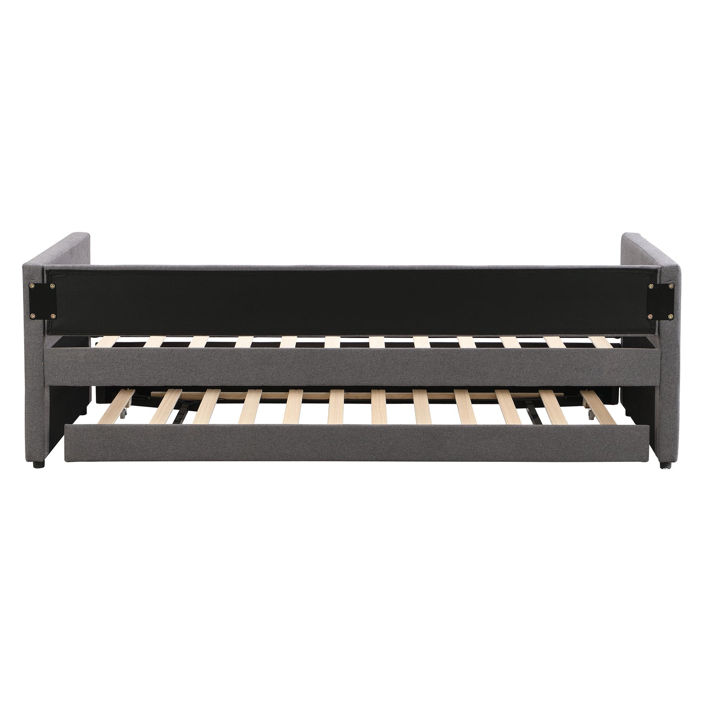 90x200 cm Upholstered Sofa Bed with Pull-Out Trundle Bed