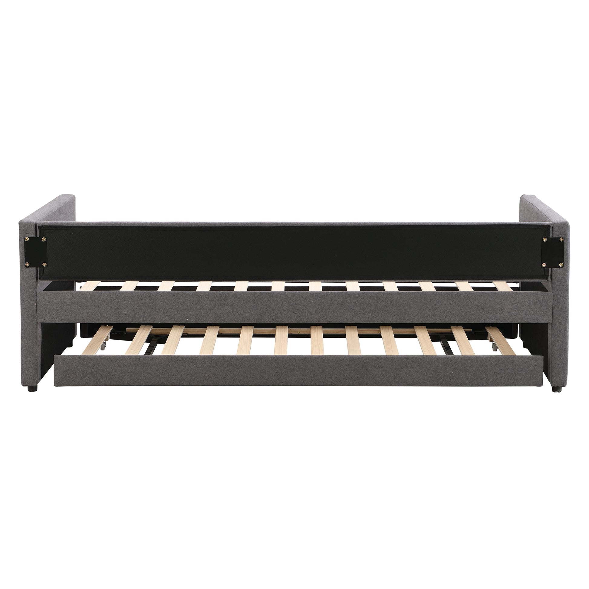 90x200 cm Upholstered Sofa Bed with Pull-Out Trundle Bed