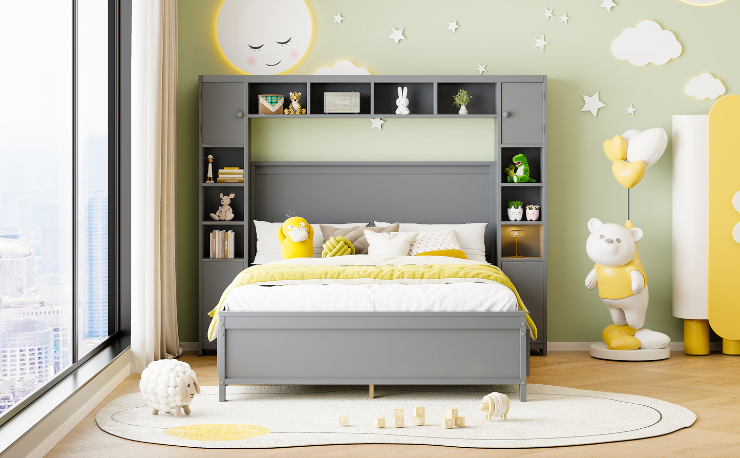 140x200 cm Full Size Platform Storage Bed