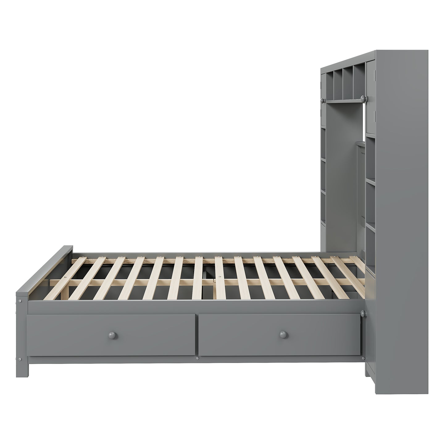 140x200 cm Full Size Platform Storage Bed