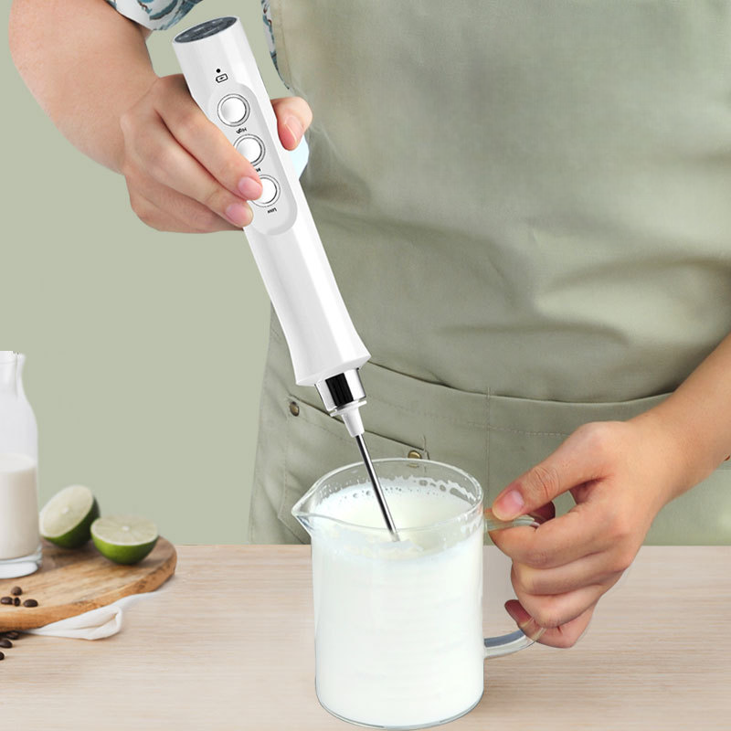 3-in-1 Electric 3-Speed Milk Frother & Mixer – USB Rechargeable